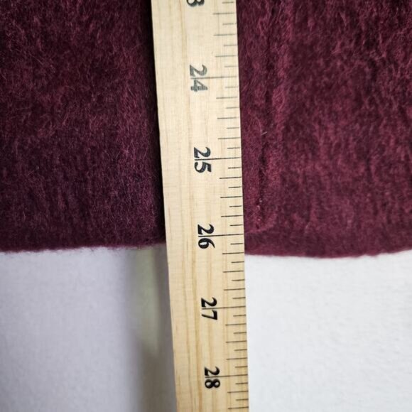 Zara Girls 9 Peacoat Burgundy Wool Mohair Alpaca Preppy Winter Coat EU 134cm - Picture 14 of 15